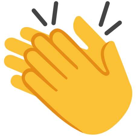 a yellow hand with two fingers on it