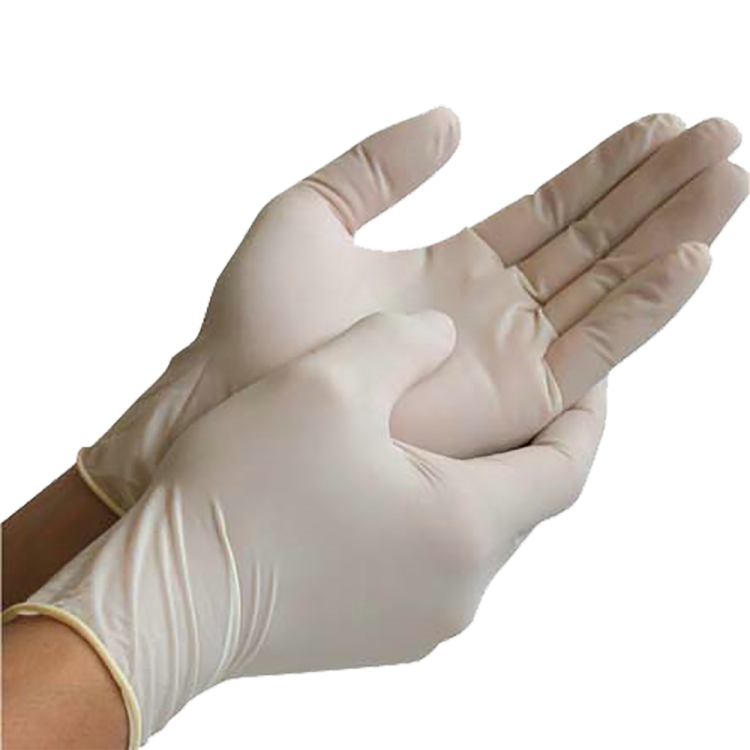 a pair of white gloves on a white background
