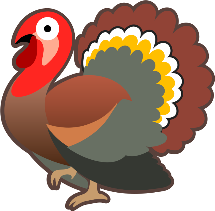 a cartoon turkey standing on its hinds