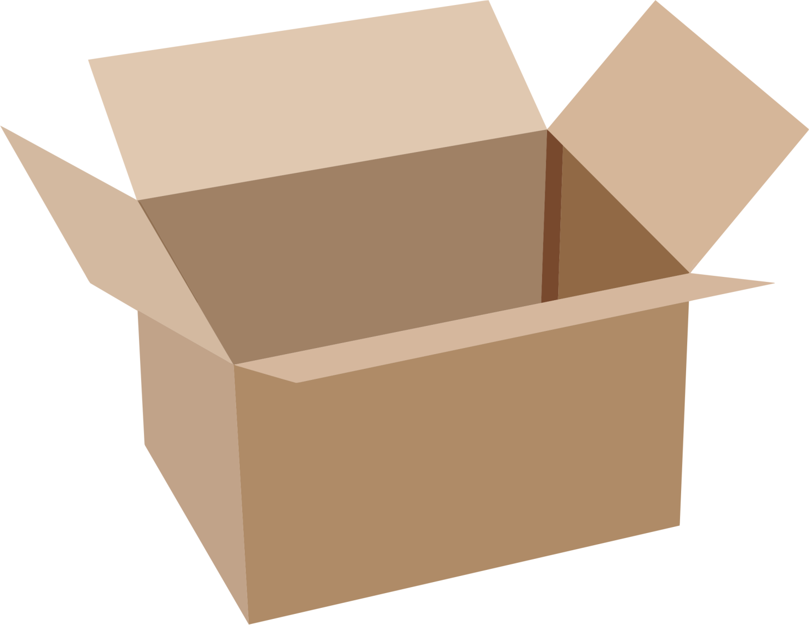 an open cardboard box