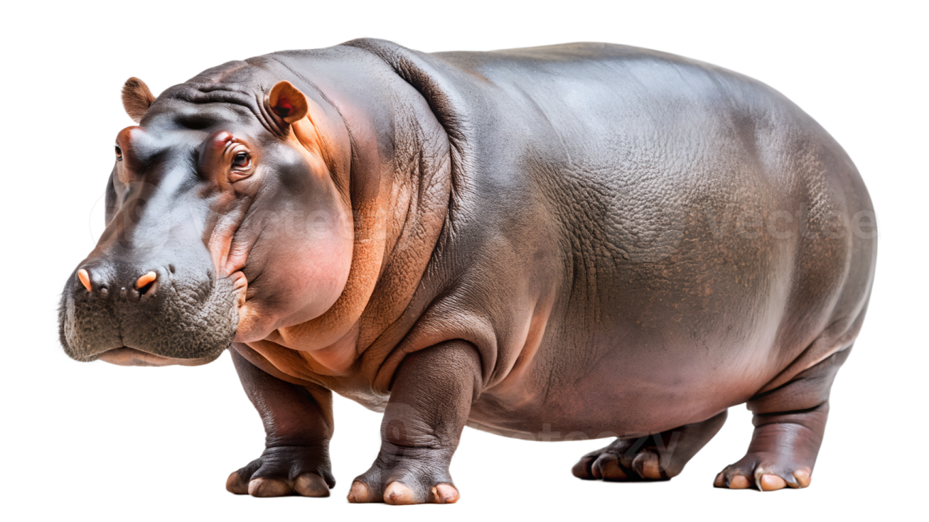 a hippo is standing in front of the camera