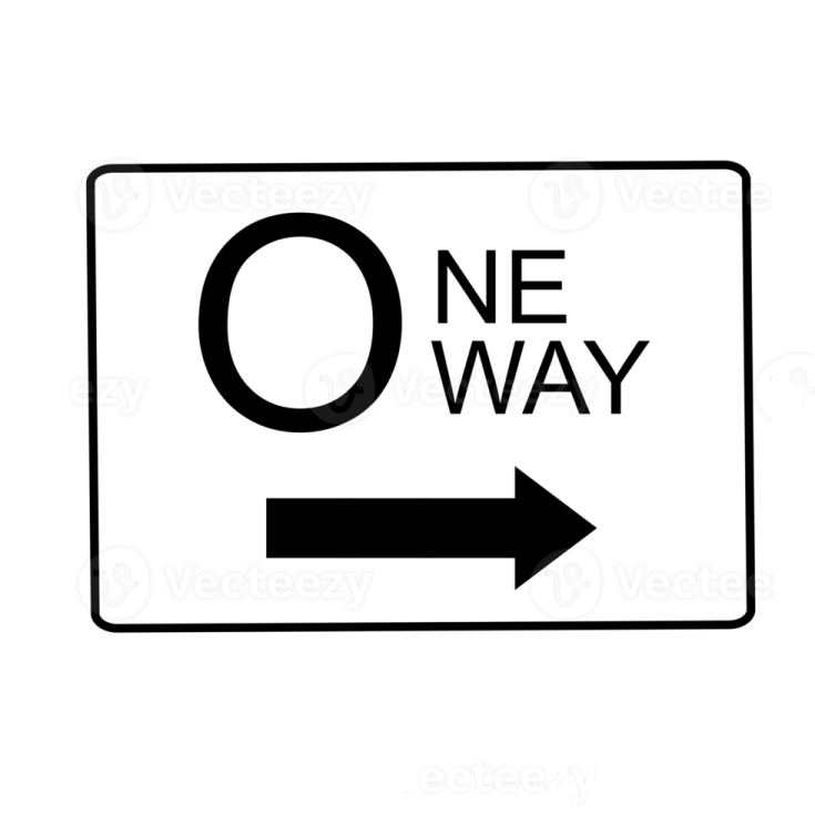 a black and white sign with the word one way on it