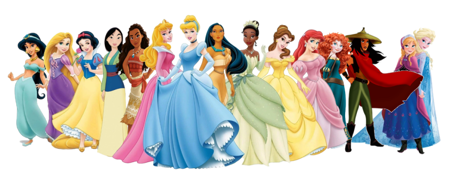 a group of disney princesses