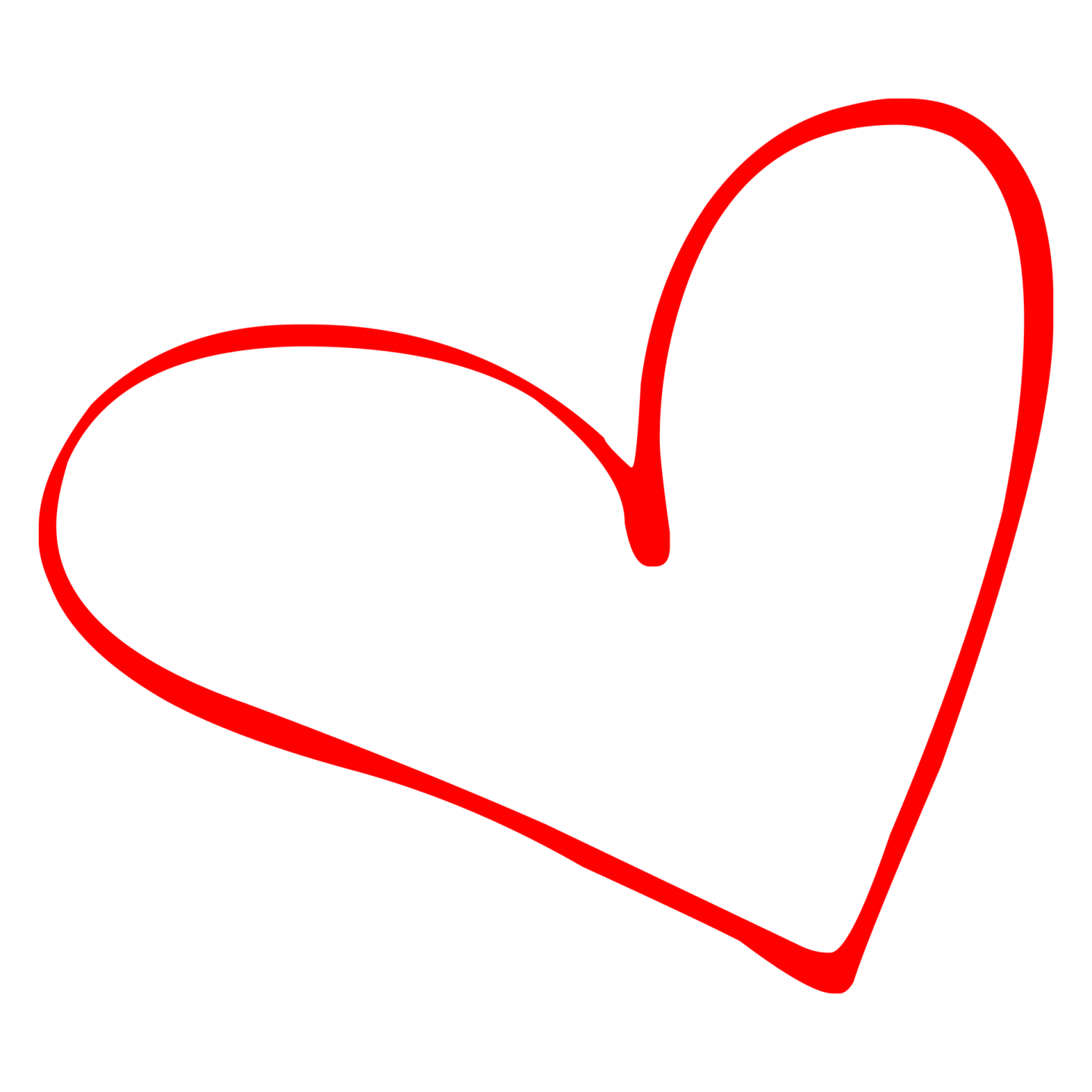 a red heart on a white background