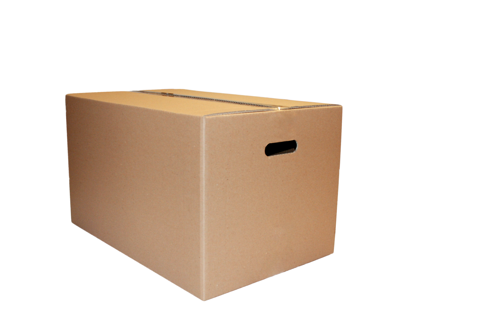 a cardboard box on a white background