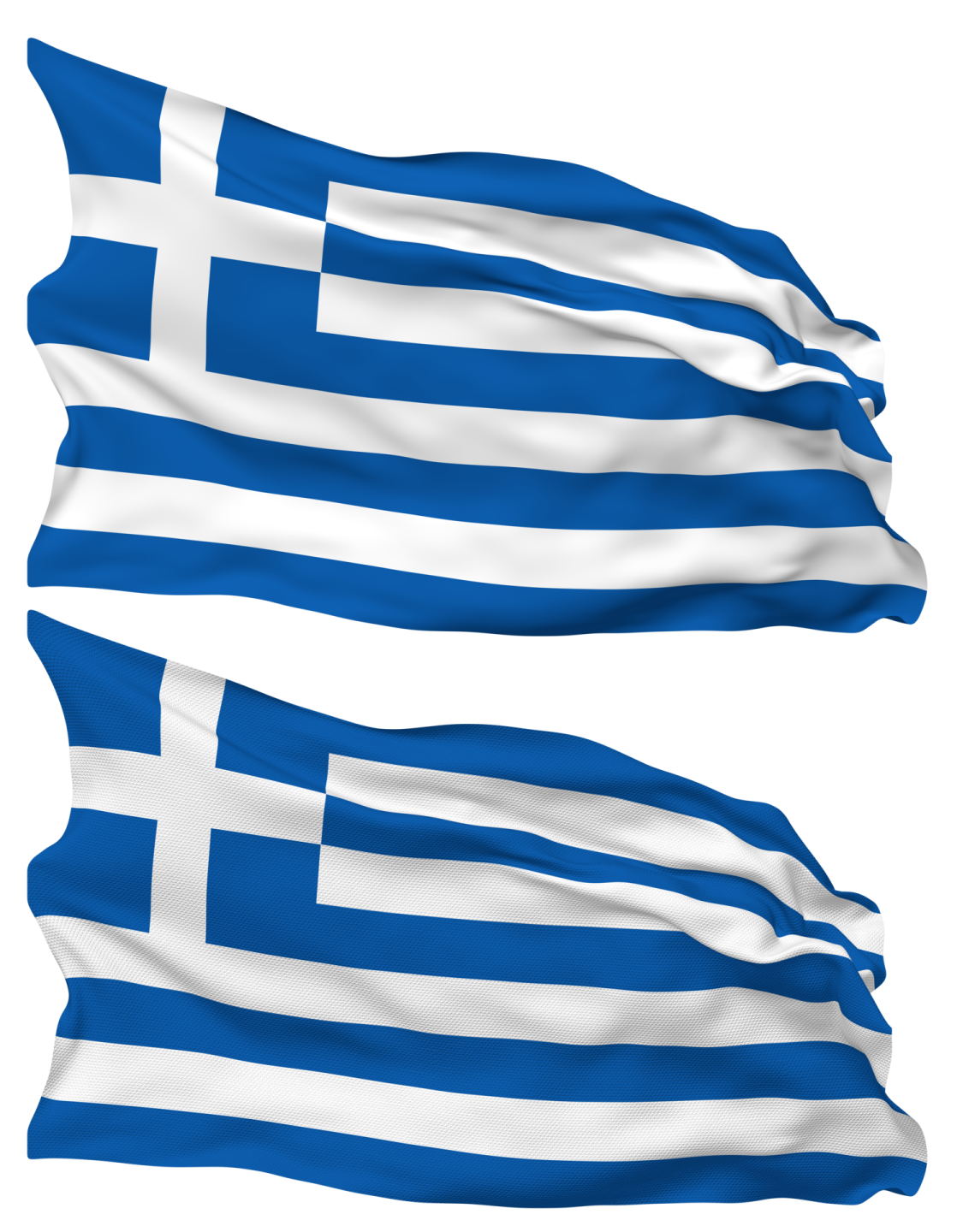 the greek flag flying in the wind