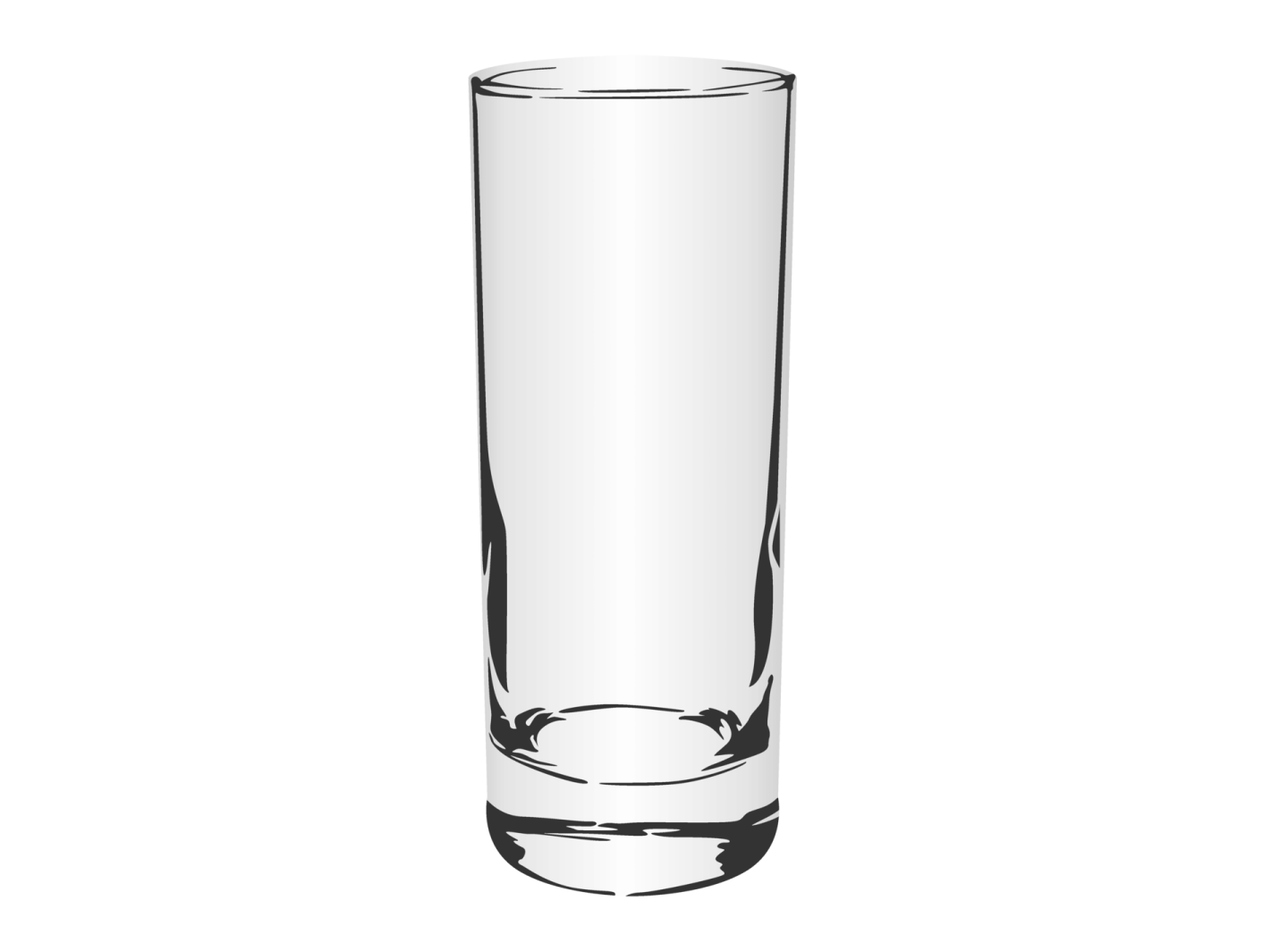 a glass on a white background