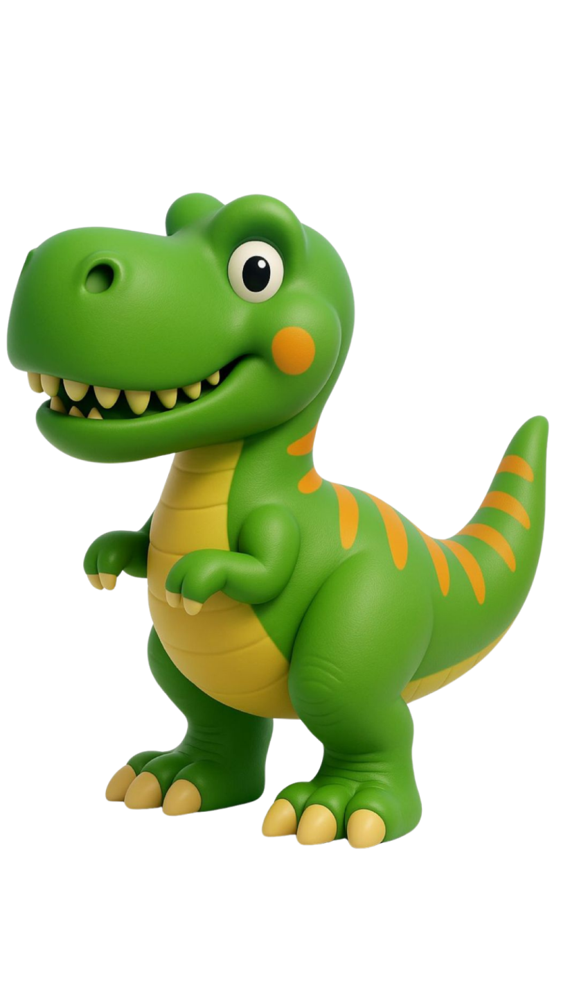 a small toy dinosaur with its mouth open