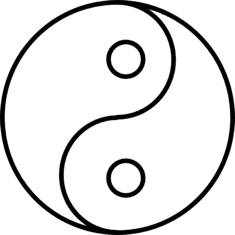 a black and white yin symbol