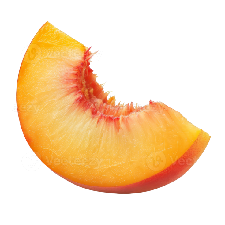 a slice of an orange fruit on a white background