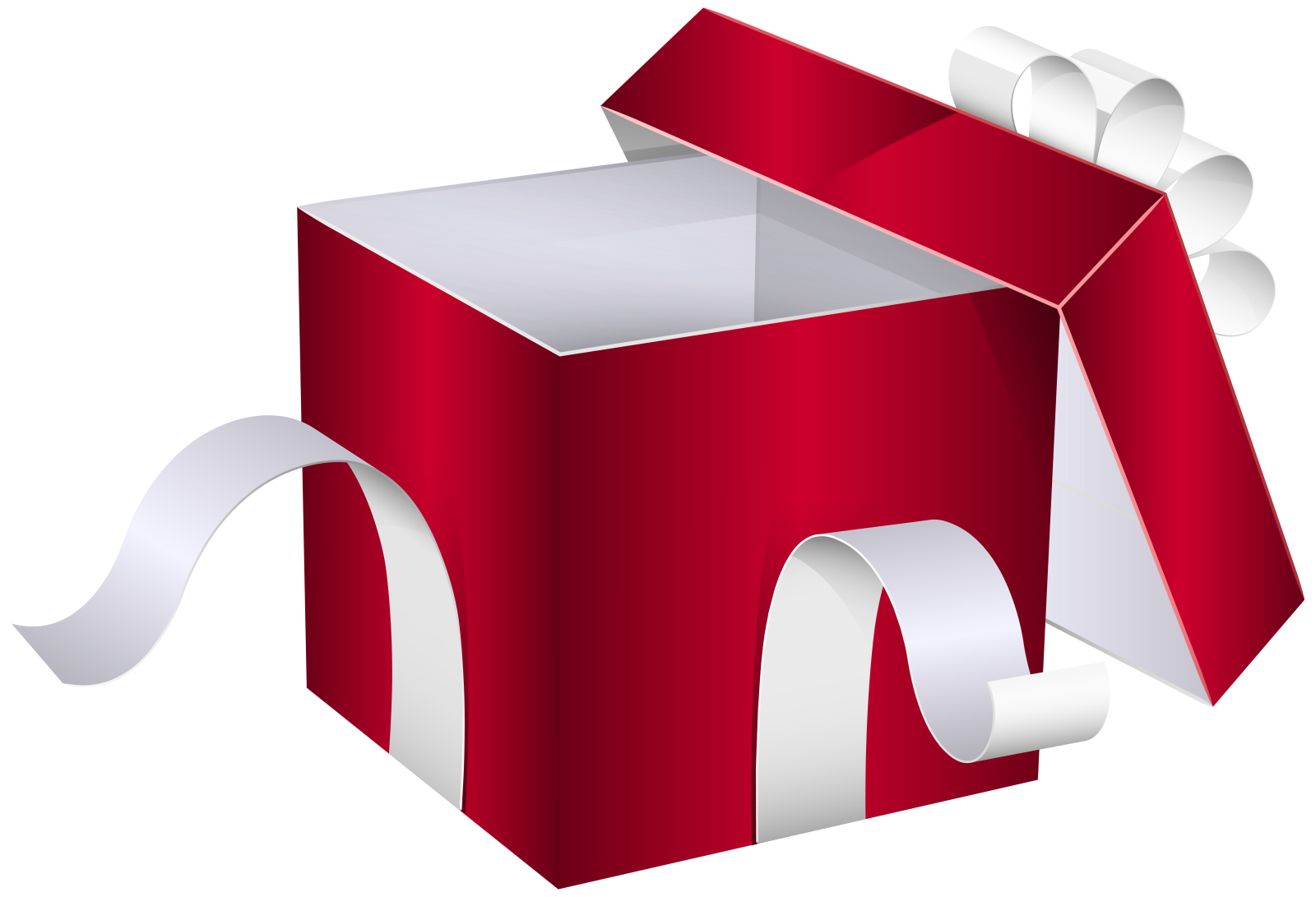 a red gift box with a white bow