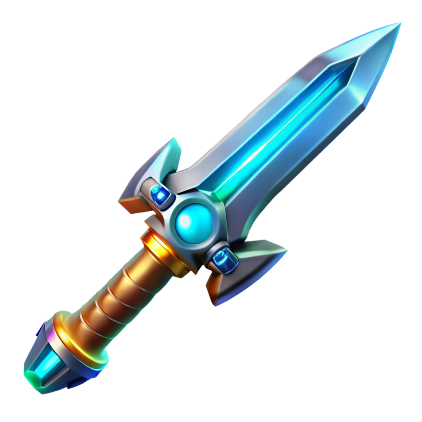 an image of a blue and gold sword