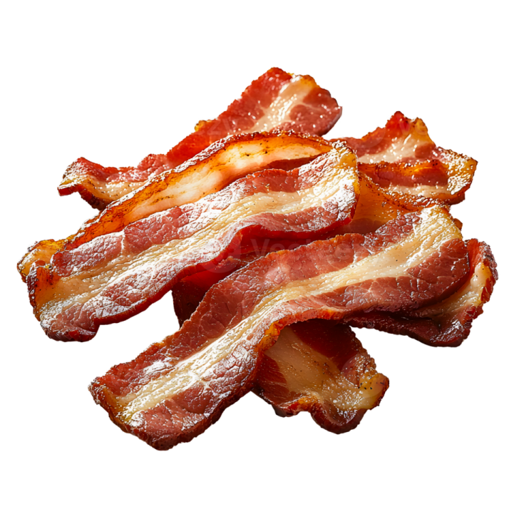 bacon on a white background
