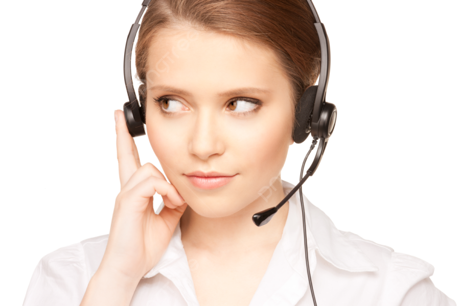 a woman wearing a headset