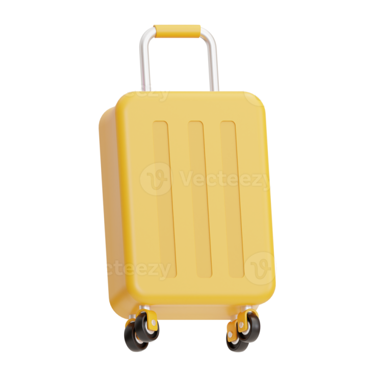 a yellow suitcase with wheels