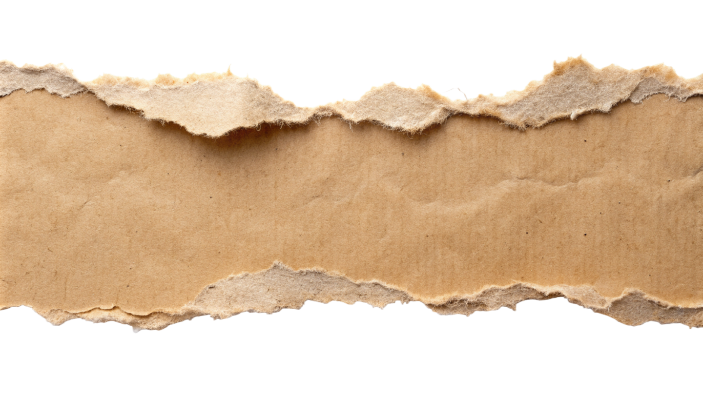 a piece of brown paper with torn edges