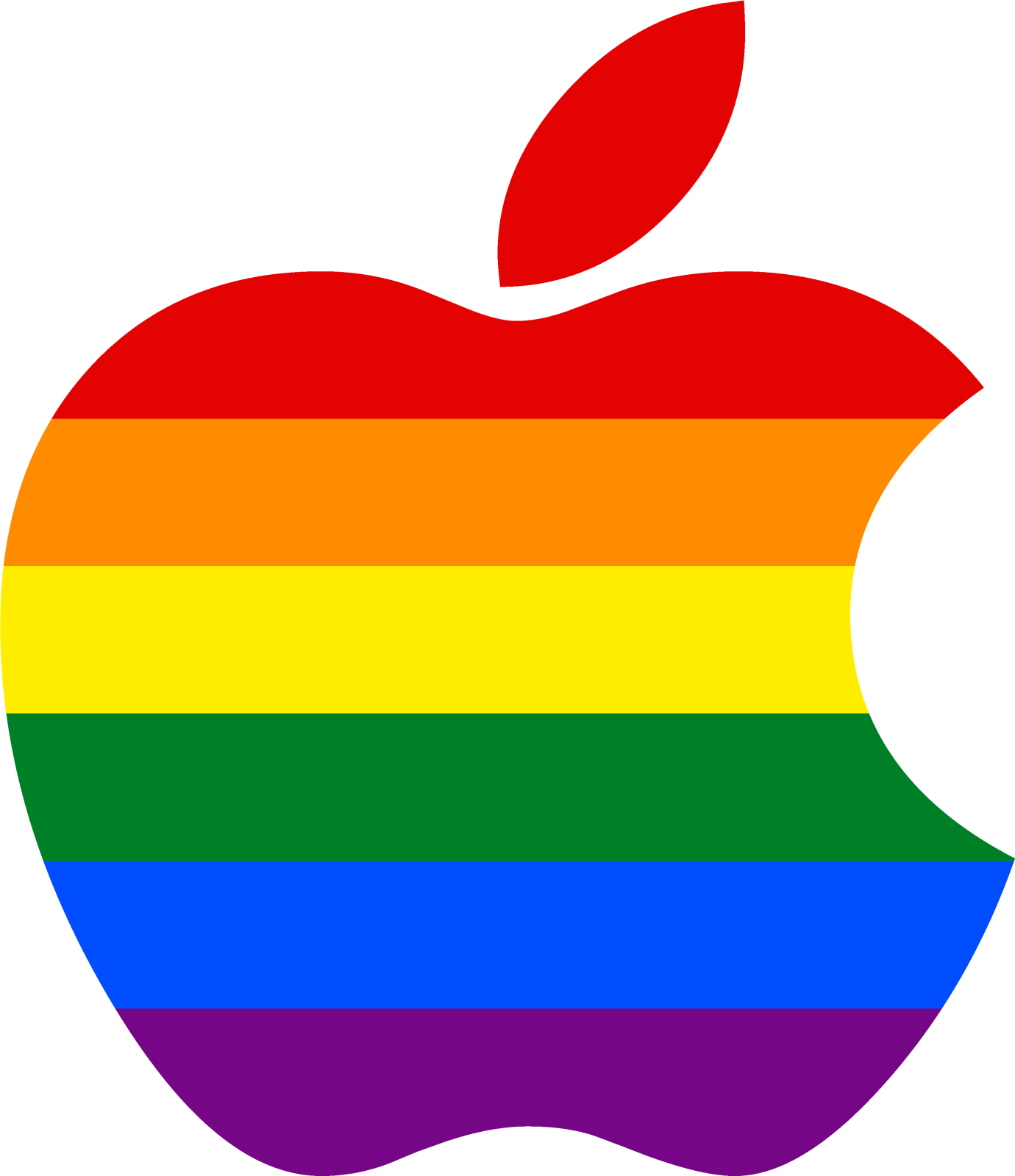 the apple logo in rainbow colors