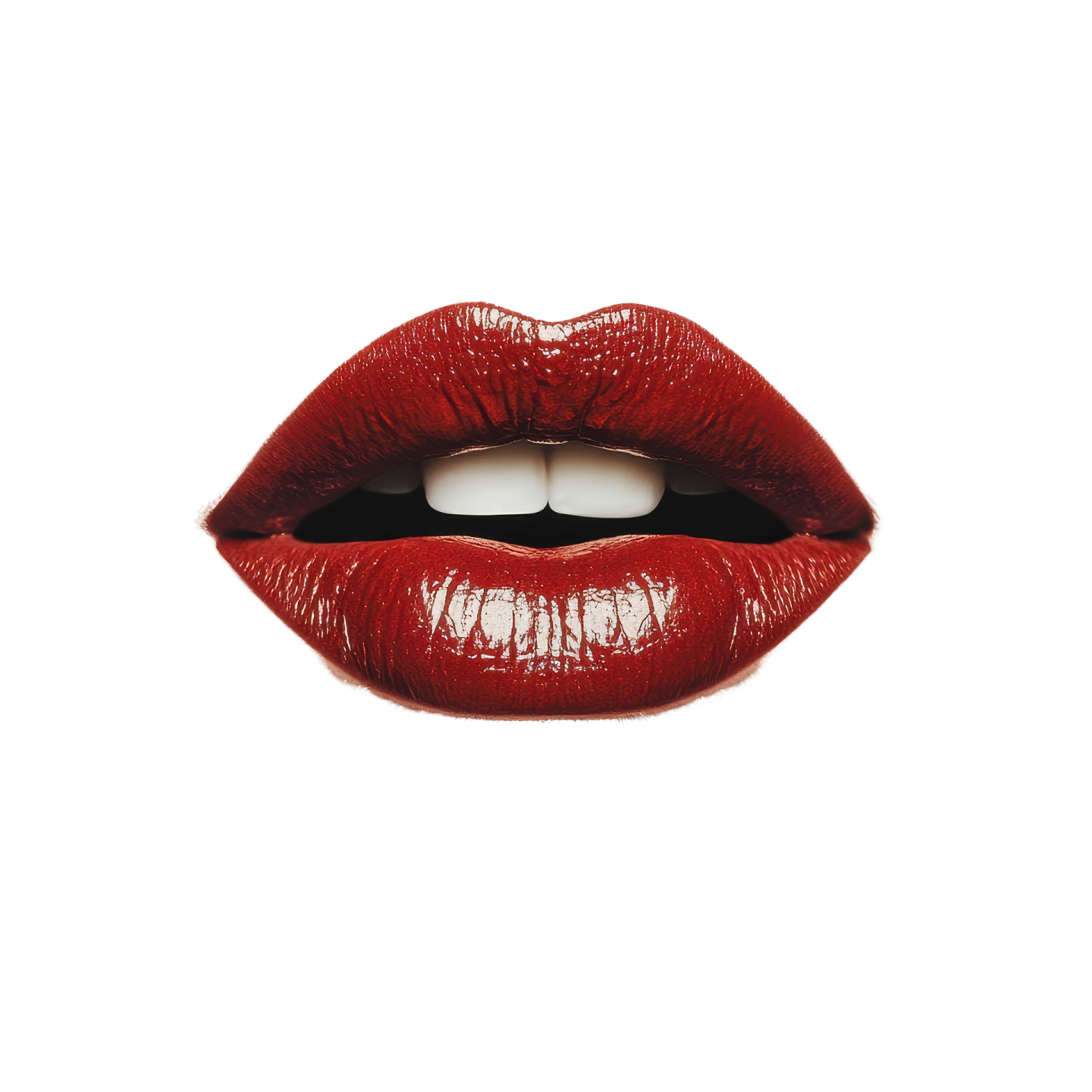 a close up of a red lipstick