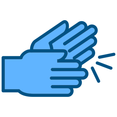 a pair of blue gloves on a white background