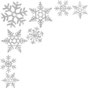 a white background with silver snowflakes