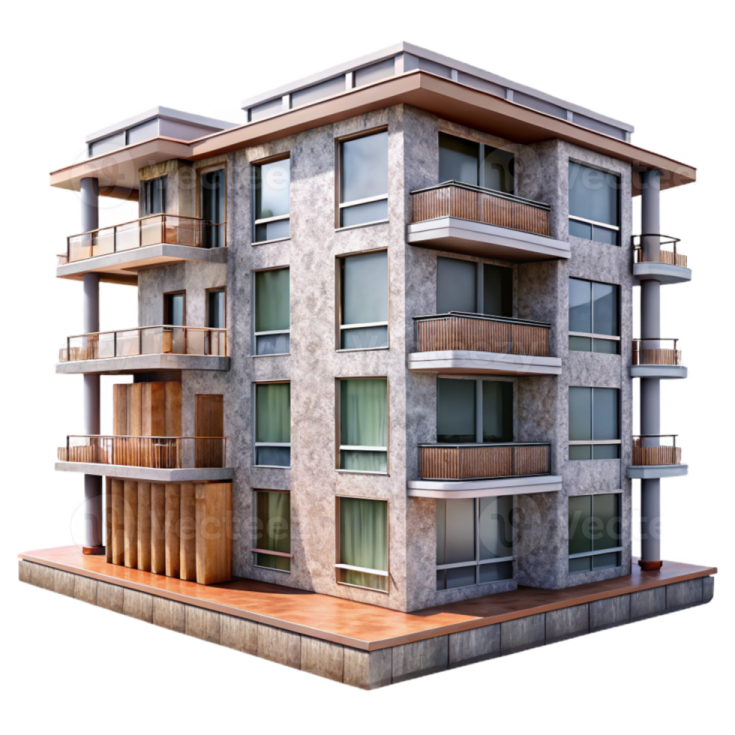 a 3d rendering of an apartment building