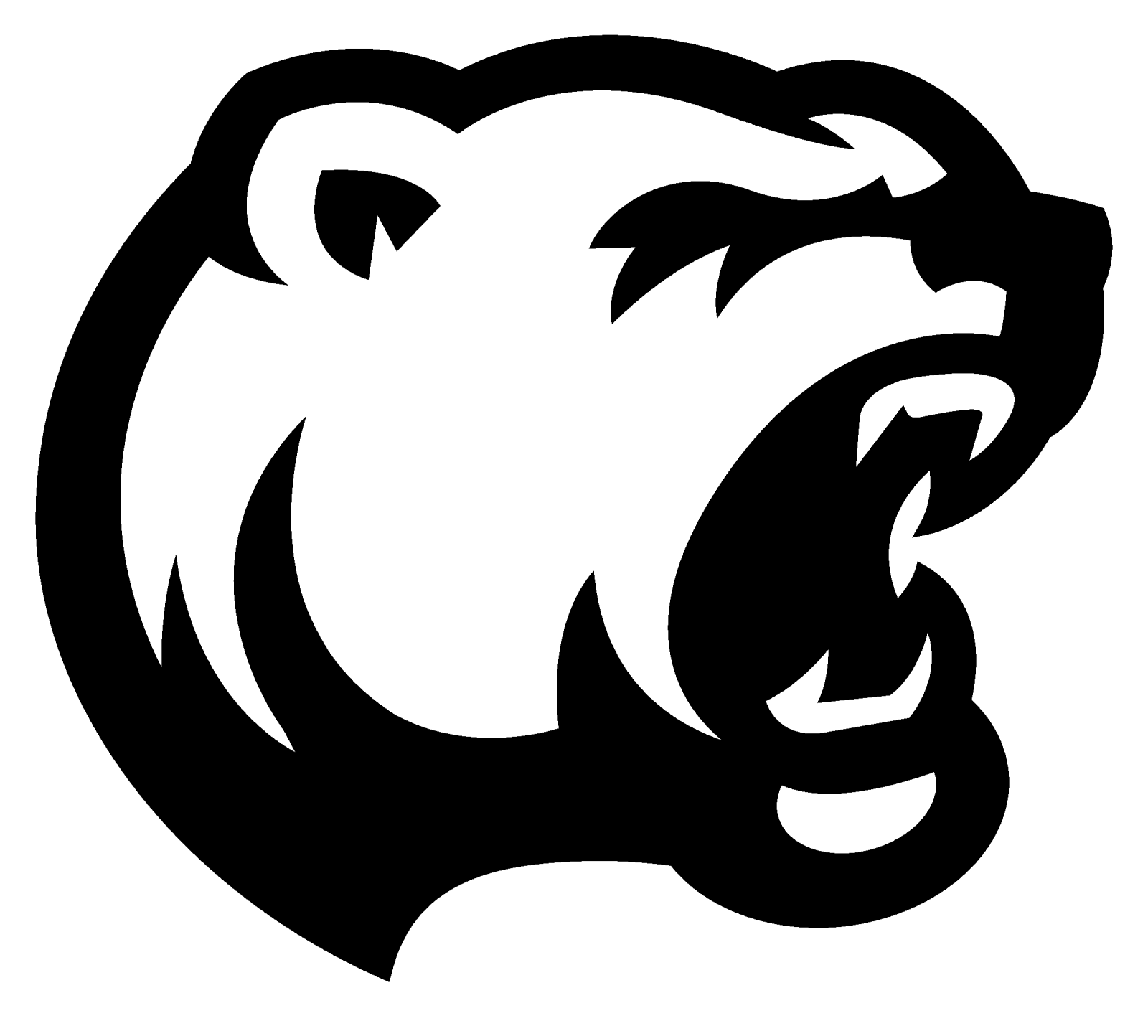 a black and white silhouette of a bear
