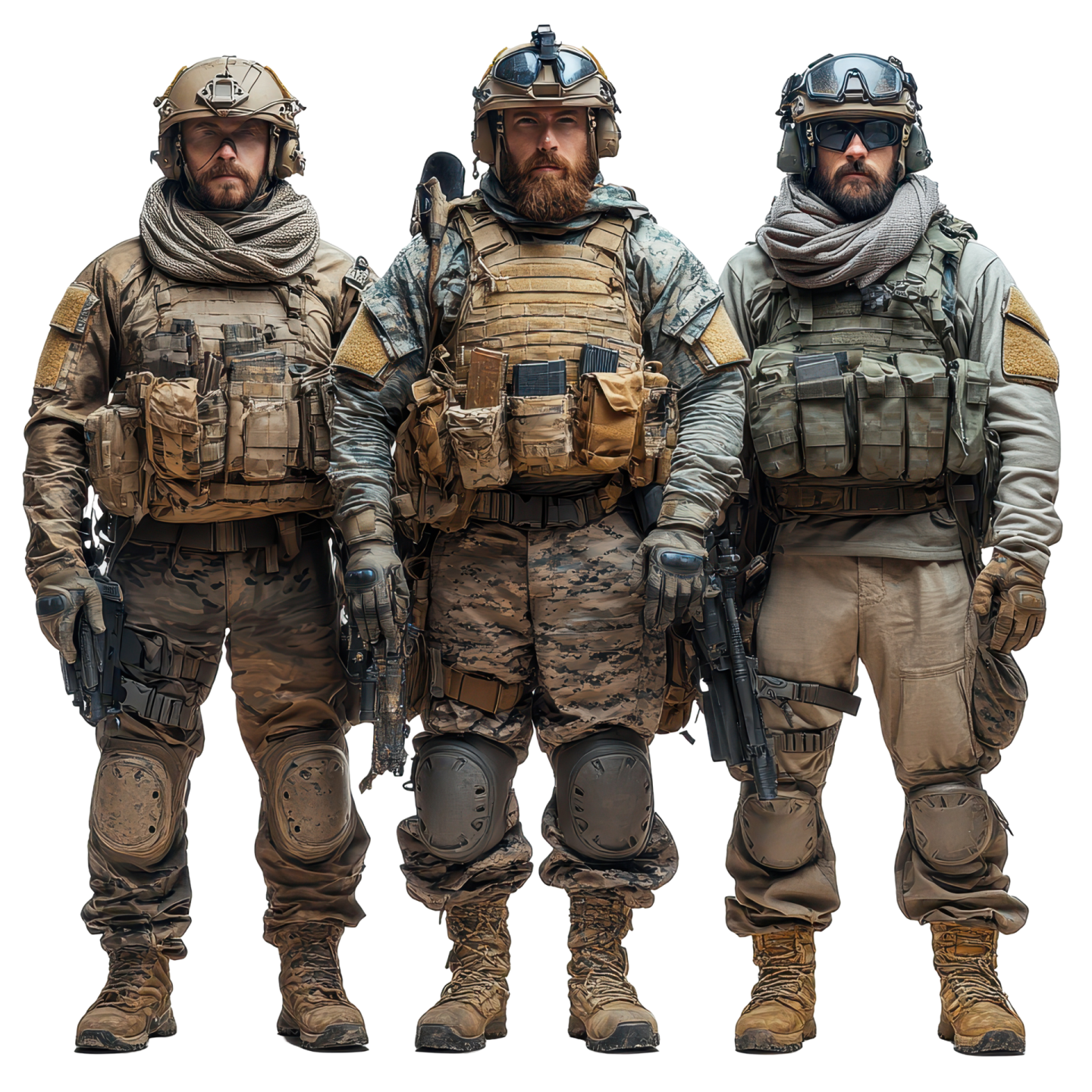 a group of men dressed in military gear