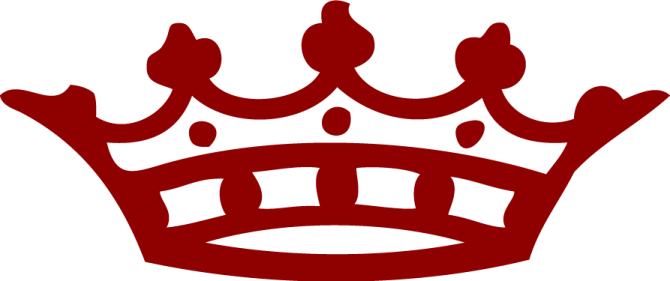 a red crown on a white background