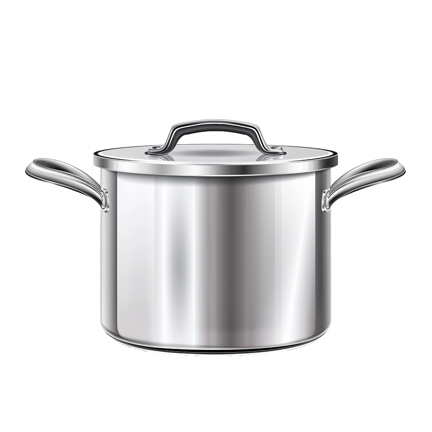 a stainless pot on a white background