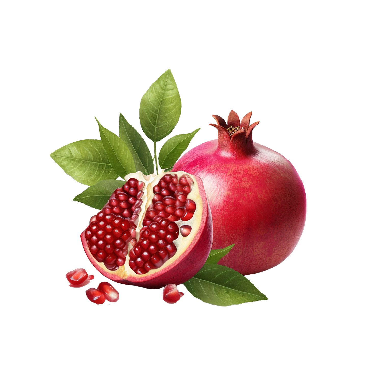 a pome with green leaves and red fruit