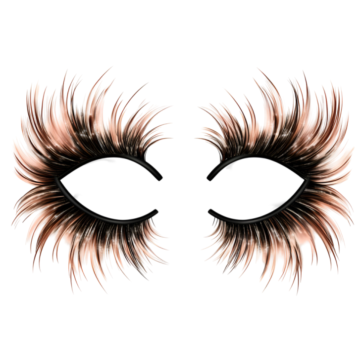 a pair of eyelashes on a white background