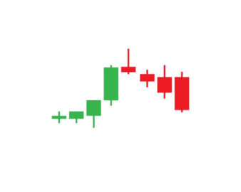 a red and green indicator on a white background