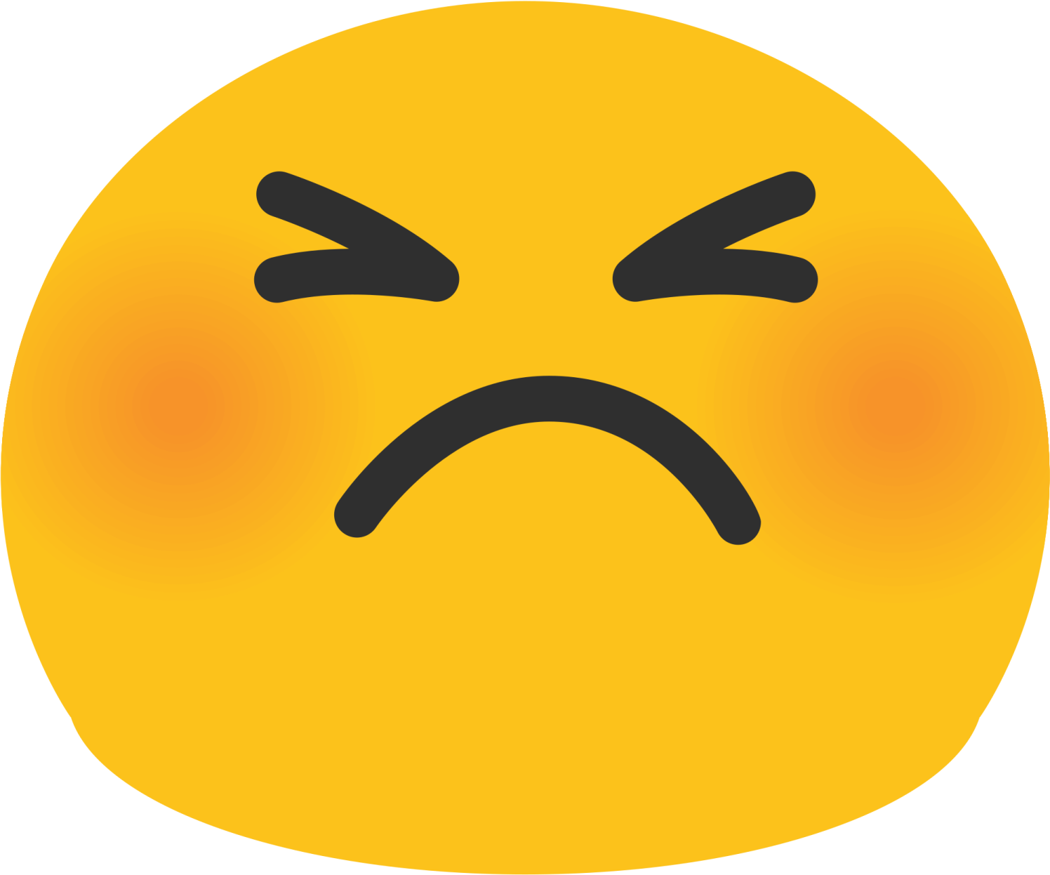 a yellow smiley face with an angry expression