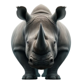 a white rhino is shown in this image