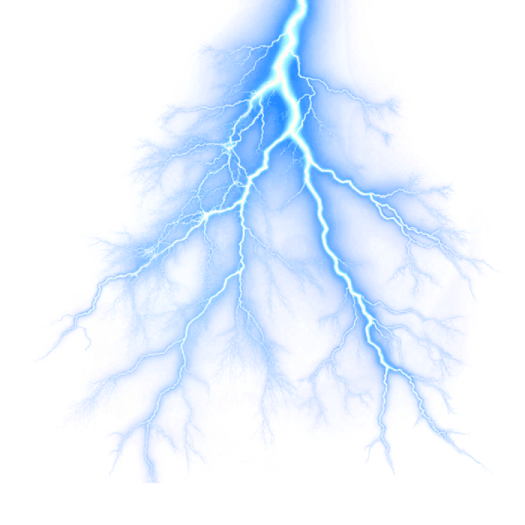 a lightning bolt on a white background