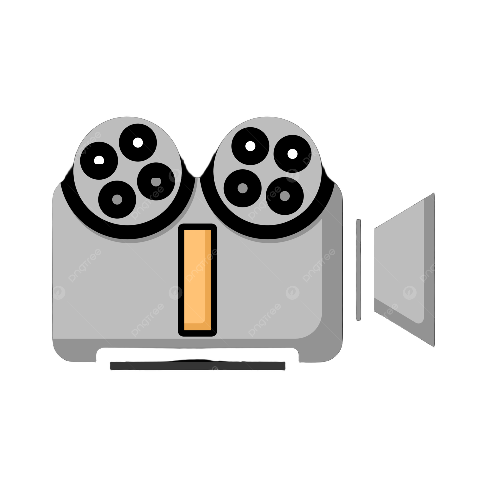 a movie camera icon on white background