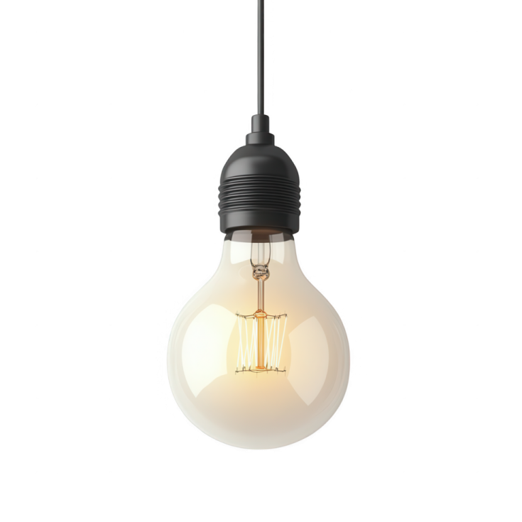 a light bulb on a white background