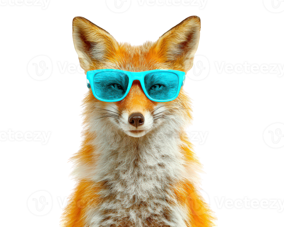 a close up of a fox wearing sunglasses