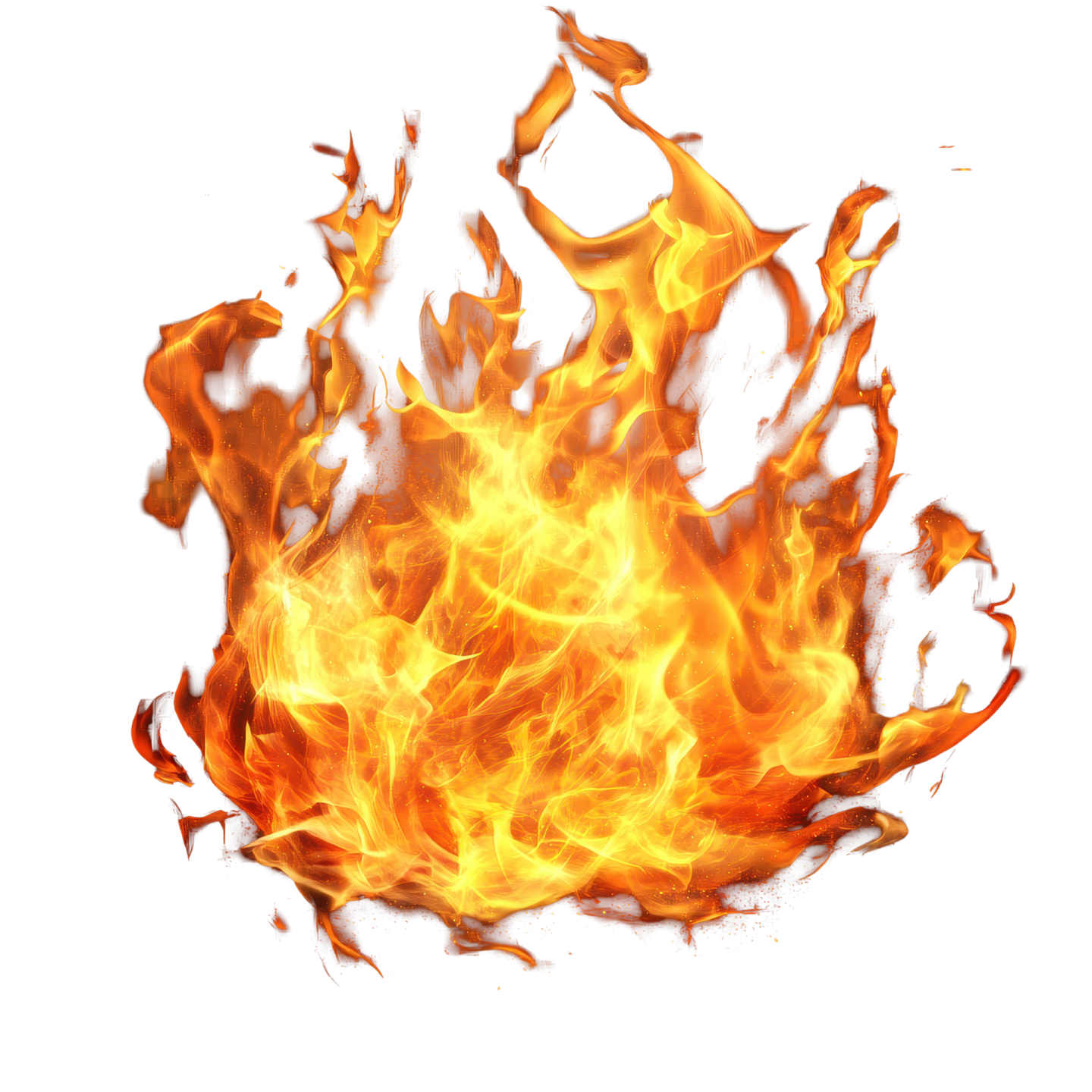 a fire on a white background