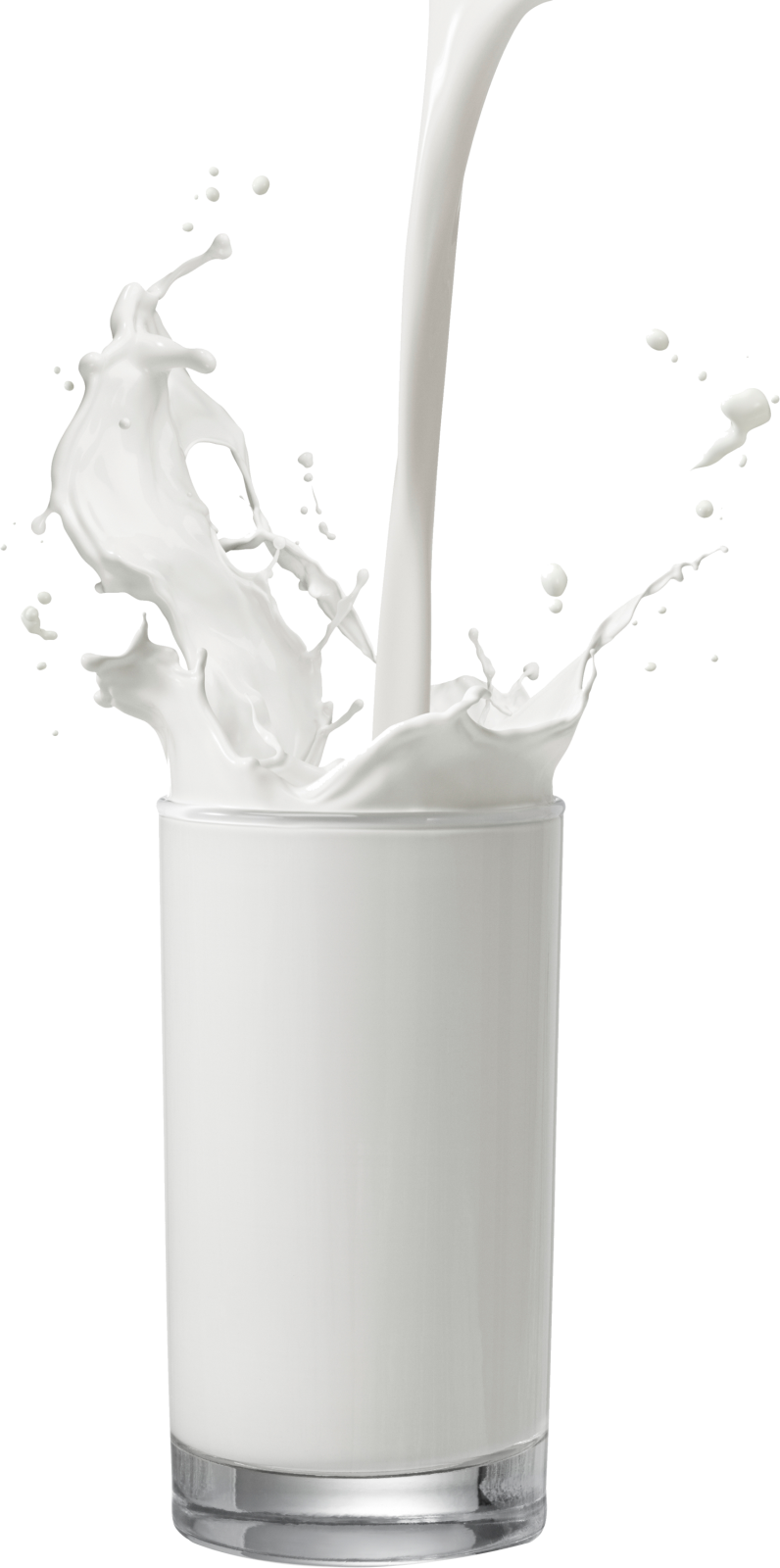 a glass of milk being poured into it