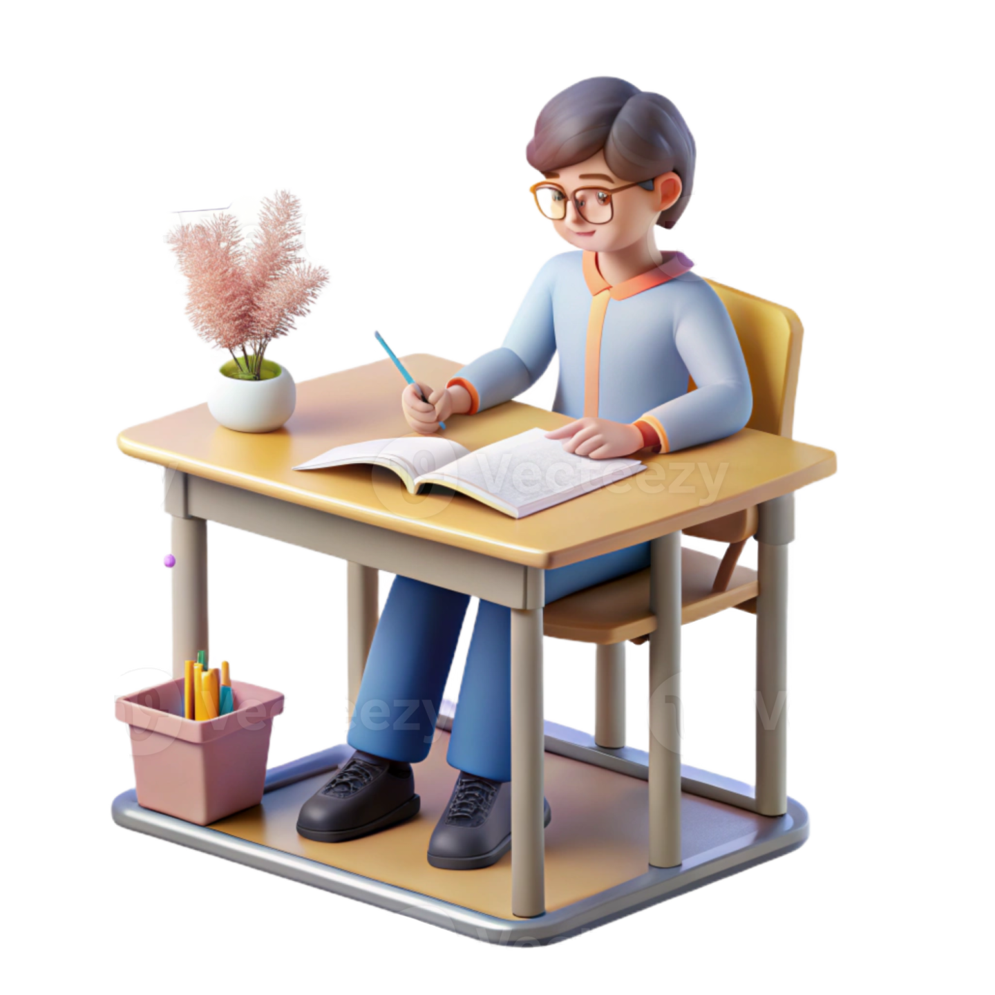 a person sitting at a desk and writing