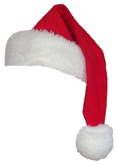 a red and white santa hat on a white background