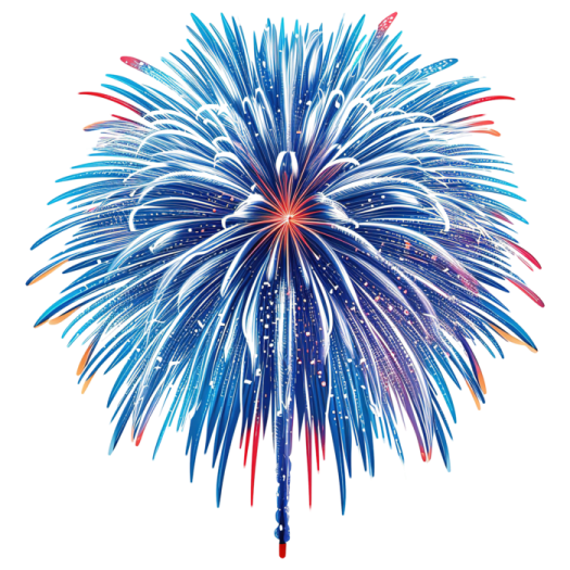 a colorful fireworks on a white background
