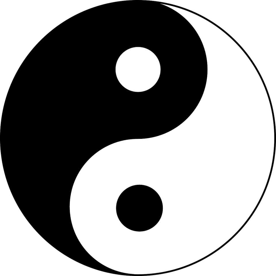 the yin symbol in black and white