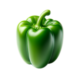 a green pepper on a white background