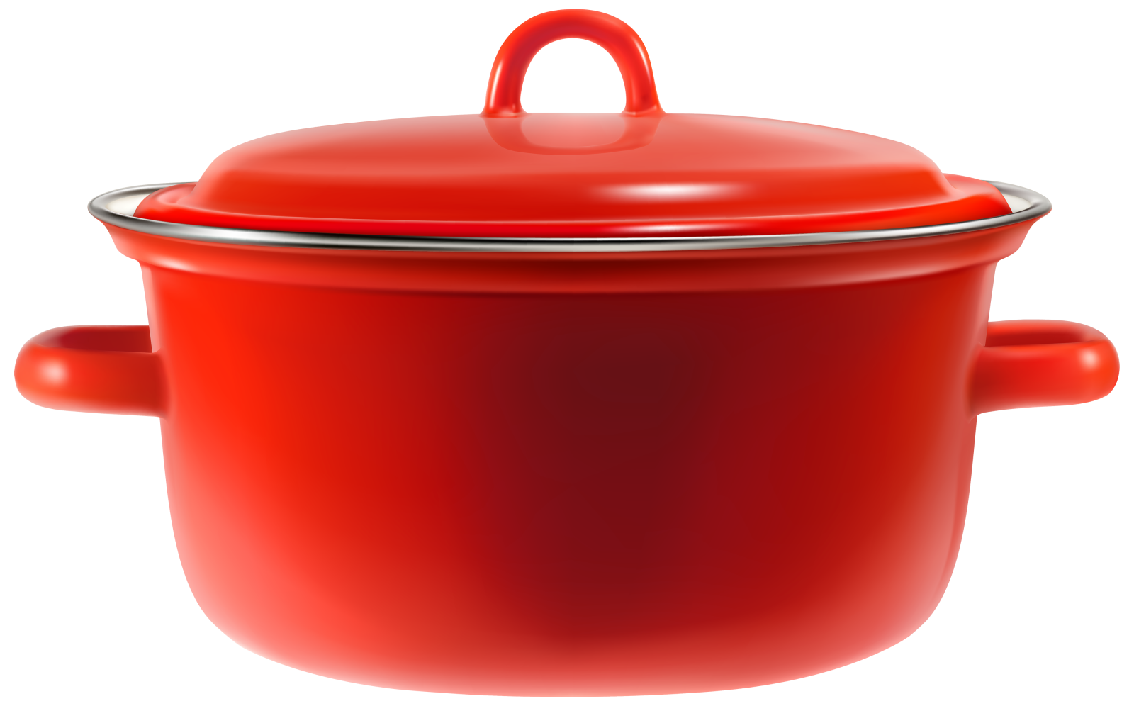 a red pot on a white background