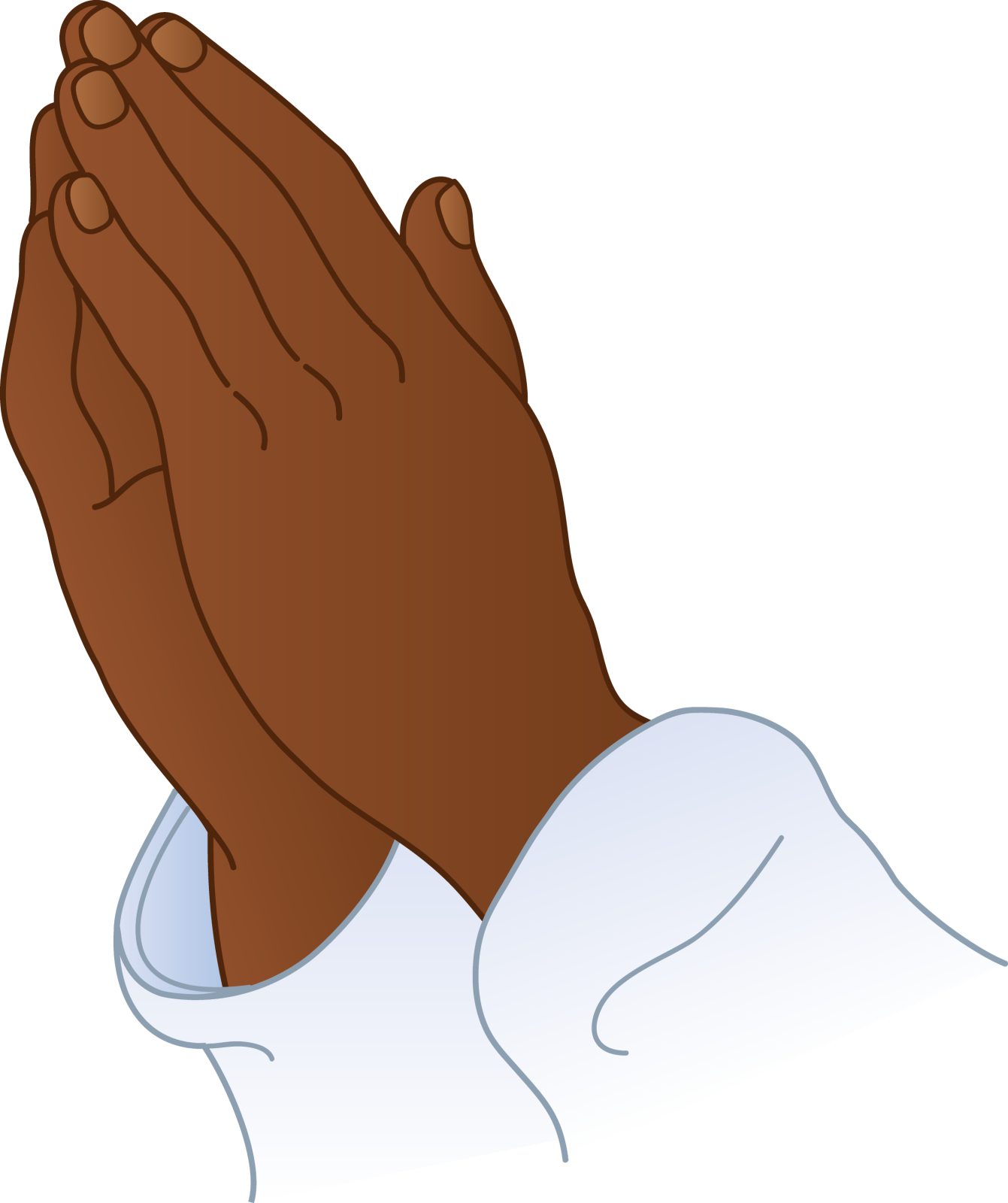 a person praying with their hands together