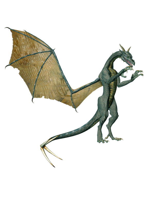 a statue of a dragon with its wings spread