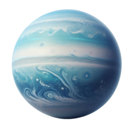 an image of a blue and white planet