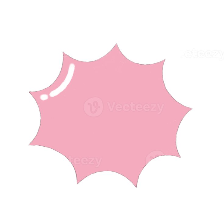 a pink star with black outlines